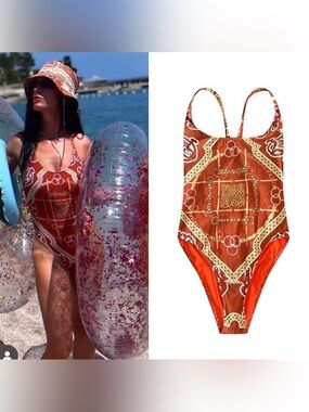 TRENDING! HERMES 100% auth new tags MALLIOT DE BAIN CAMERON swimsuit bikini $975